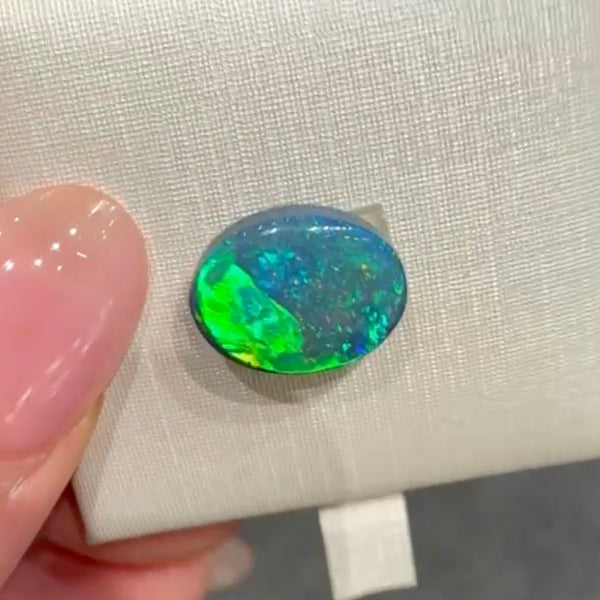 3.86ct black opal 12.3x 9.8x4.7MM