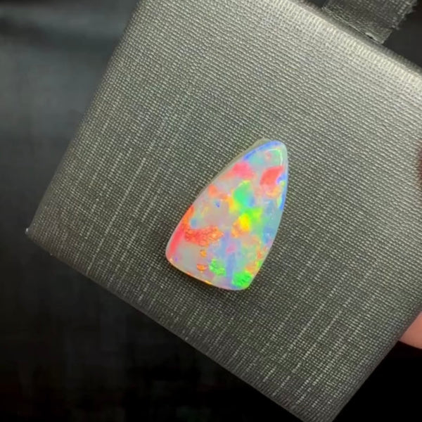 2.95ct black crystal opal 14.8x8.7x3.7MM