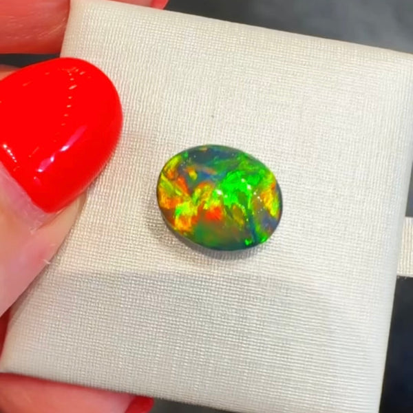 3.01ct black opal 11.8x 9.6x4.4MM