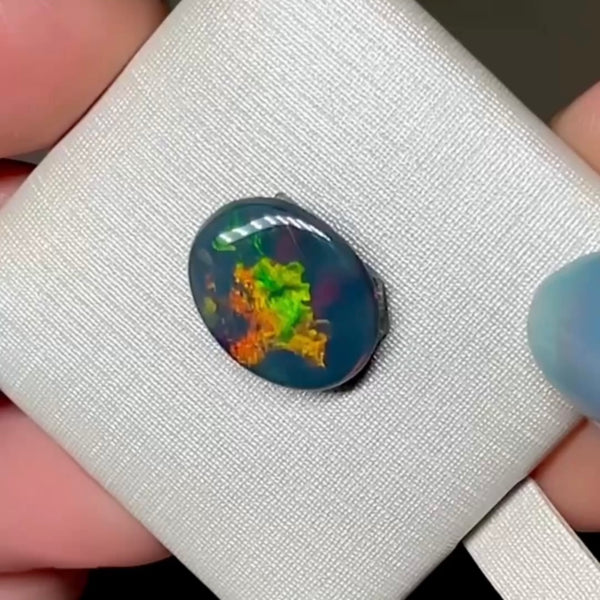 3.25ct black opal 13.6x 10.8x3.3MM