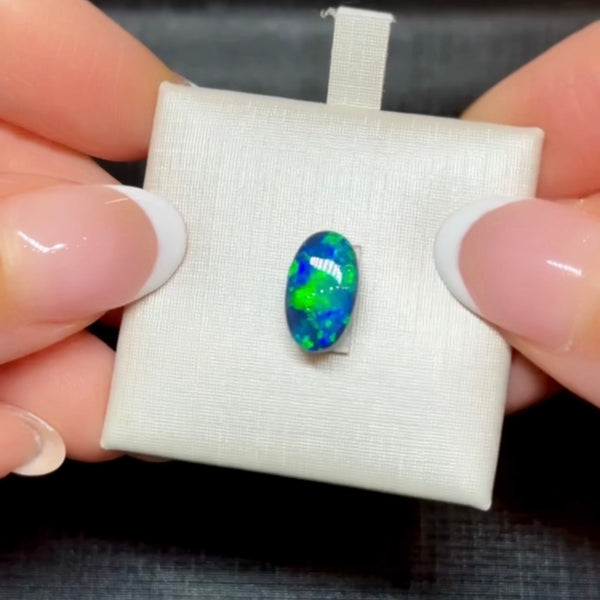 2.6ct black opal 11.7x 6.9x4.8MM