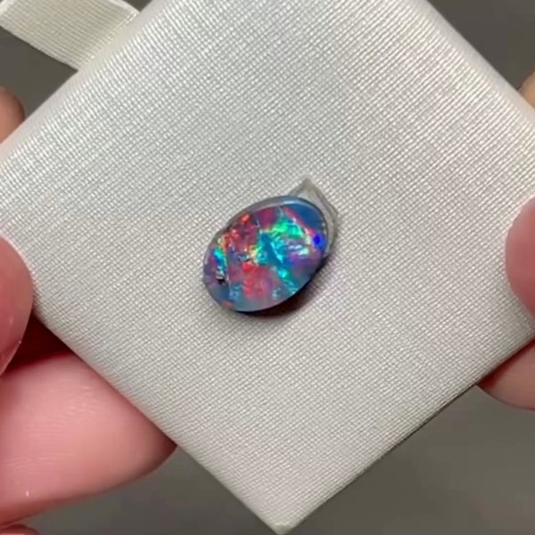0.98ct black opal 10.5x 9x2.2MM