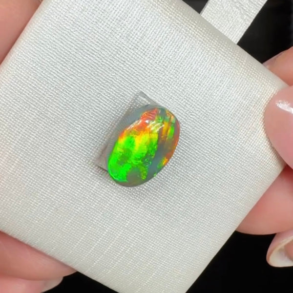 2ct black opal 10.5x 7x4.4MM
