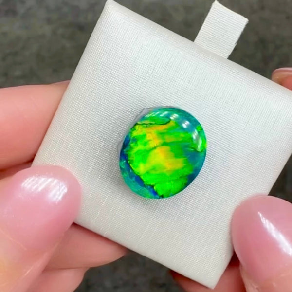 7.43ct black opal 14.7x 12.6x6.3MM