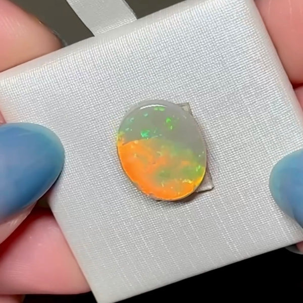 3.92ct black crystal opal 14.2x11.5x3.5MM