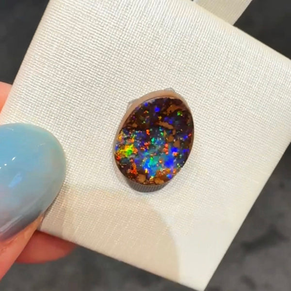 3.34ct boulder opal 12.4x9.9x3.1MM