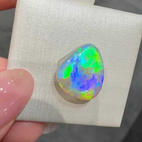 7.41ct black crystal opal 15.3x13.1x5.8MM