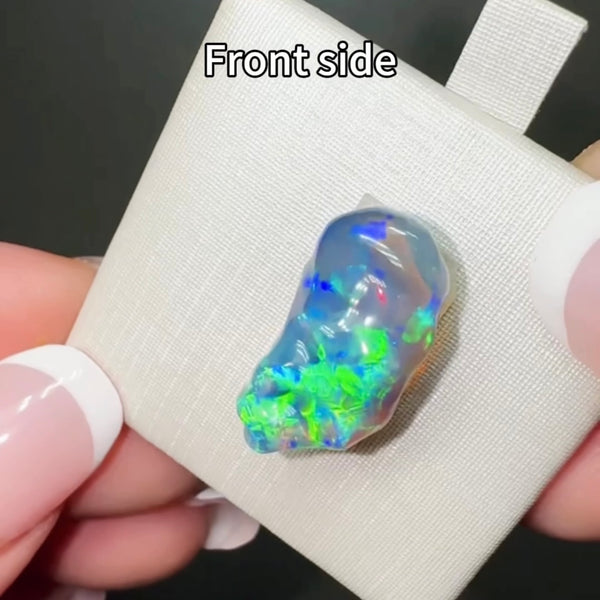8.9ct black crystal opal 19x9.8x8.5MM