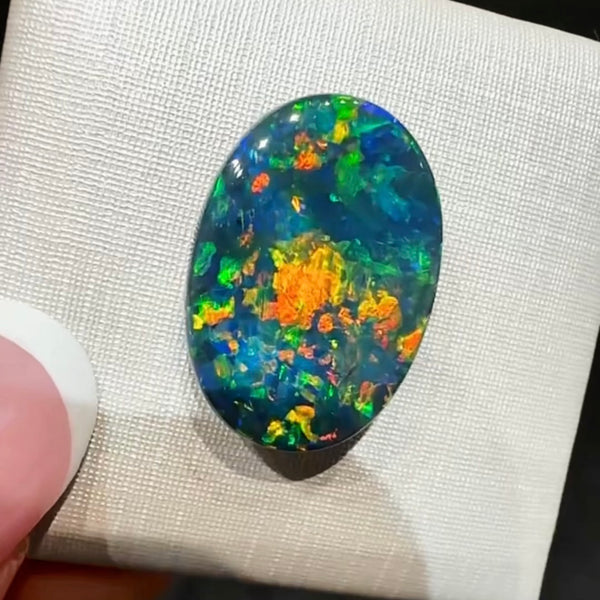 7.66ct black opal 18.7x13x5.2MM