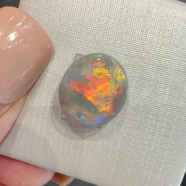 4.12ct black opal 12.7x 11.1x4.6MM