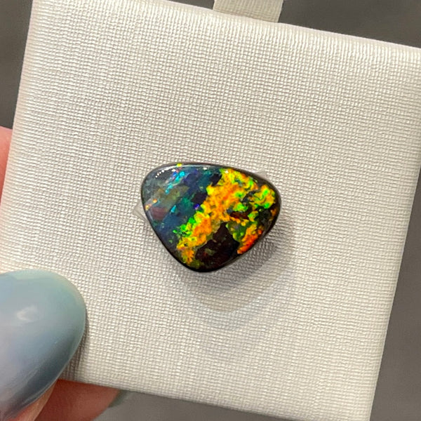 4.46ct boulder opal 12.8x10.1x3.9MM