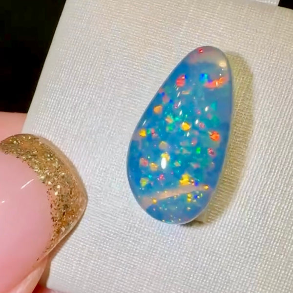 6.57ct black crystal opal 17x 9.1x6.3MM