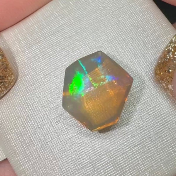 3.35ct black crystal opal 12.5x 10.3x5.4MM