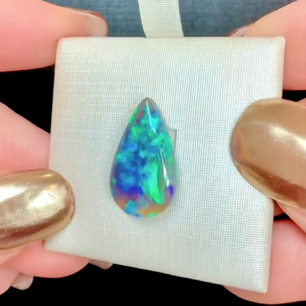 3.78ct black opal 17.7x 10.9x3.6MM